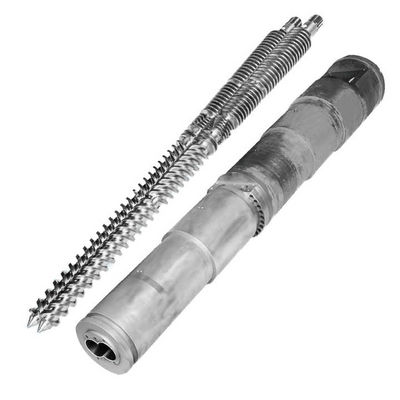 quality Twin Bimetallic Extruder Conical Double Screw Barrel Sjz 65 132 38CrMoAlA factory