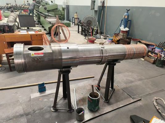 5kw Barrel Heating Power HRC61 Hardness PVC Foam Board 65/132 Conical Twin Screw and Barrel for Injection Molding